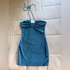 Missguided Strapless Teal Dress